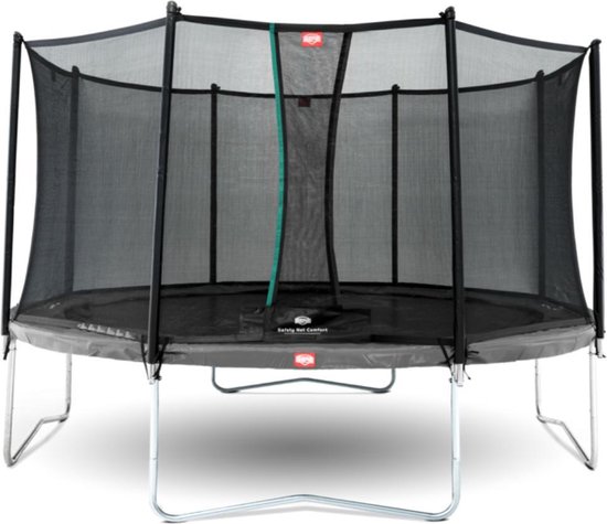 BERG Favorit Regular 430 Trampoline Op Poten - Safety Net Comfort - AirFlow Springdoek - Grijs