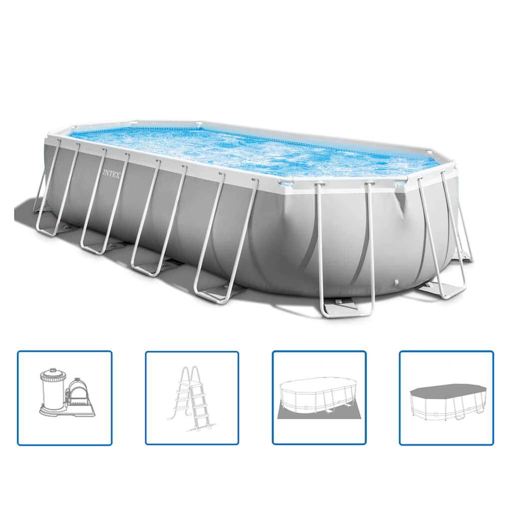 Intex Zwembadset ovaal Prism Frame 610x305x122 cm 26798GN