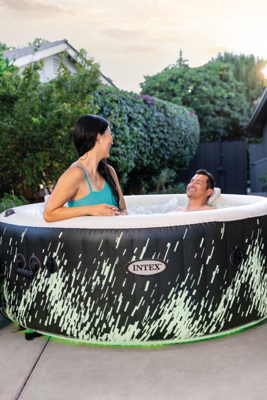 Intex PureSpa Glow Deluxe Bubble Spa 4 persoons + WiFi