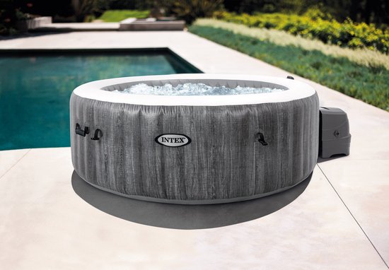 Intex PureSpa Greywood Deluxe Bubble Massage Set 4-persoons - Ø 196 x 71 cm