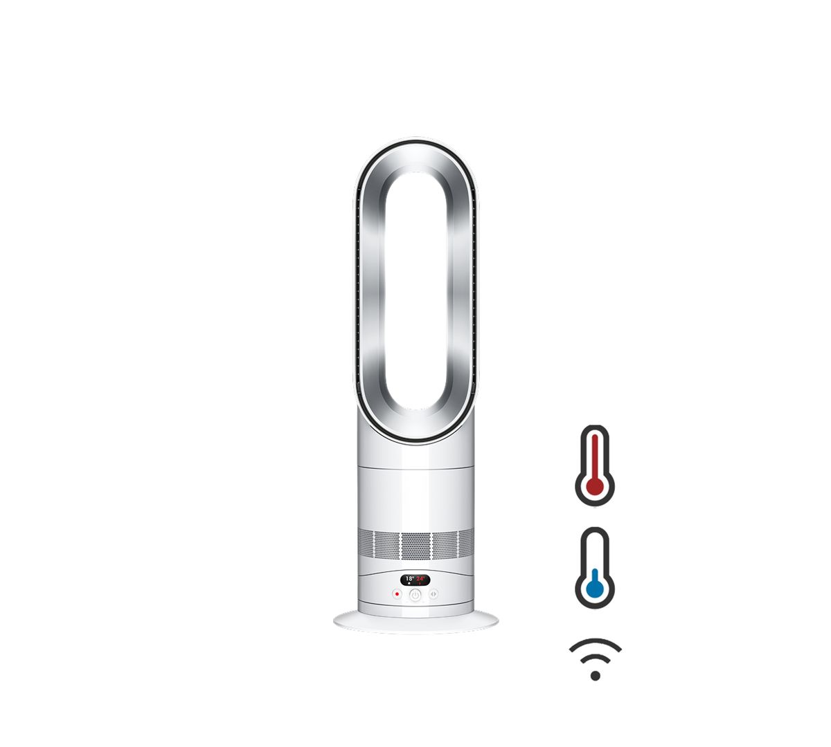 Dyson Hot+Cool™ HF1 | Bladeless Ventilator & Verwarming 2.000 W, Wi-Fi, Wit/Zilver