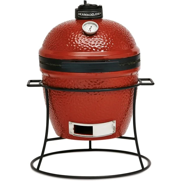 Kamado Joe Junior houtskoolbarbecue (Rood/zwart, Ø 34 cm)