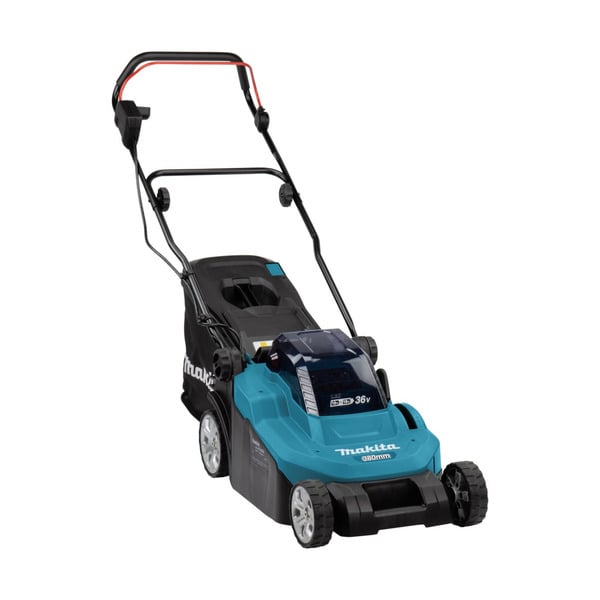 Makita LXT 2x18 V accu Grasmaaier 38 cm (Blauw/zwart, 2x 5 Ah accu en duo snellader inbegrepen)