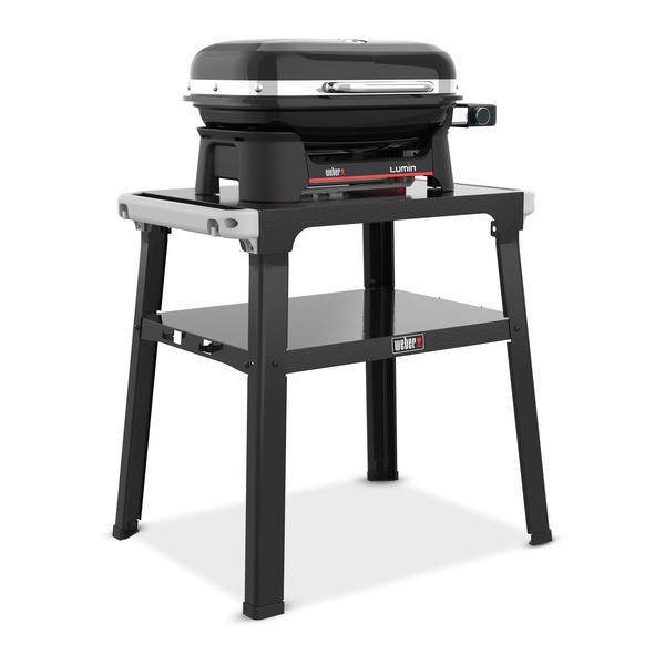 Weber Lumin Compact elektrische barbecue voor buiten met onderstel (Zwart, 2 tot 4 personen, Grilloppervlak 1161 cm²)